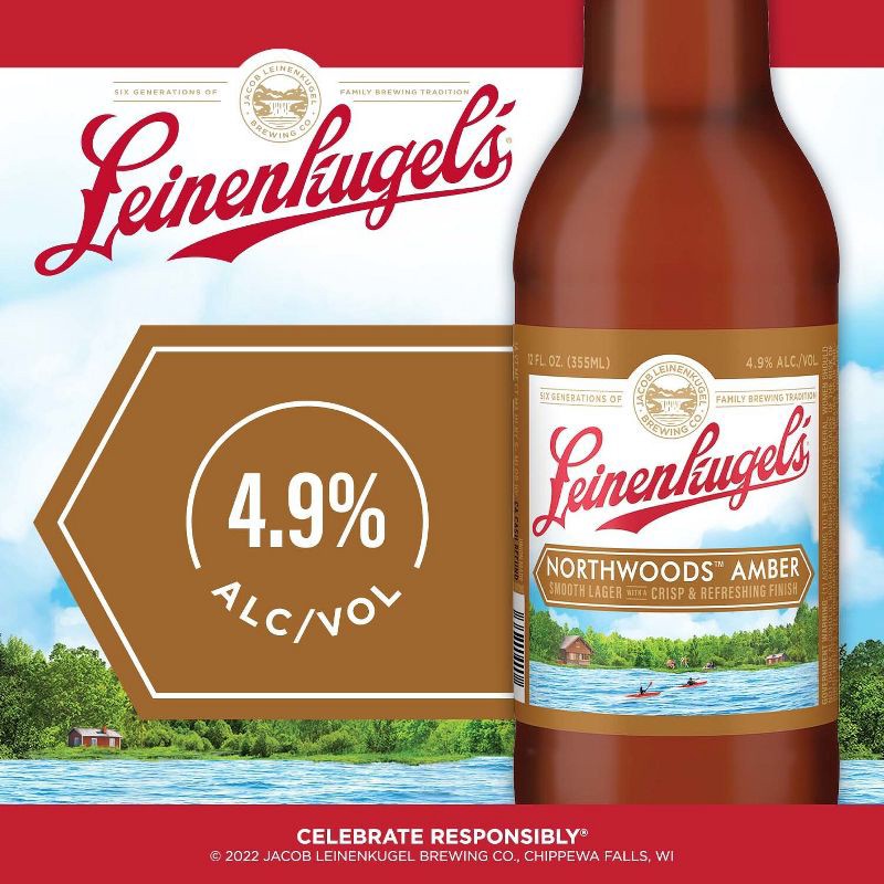 slide 2 of 6, Leinenkugel's Leinenkugel Northwoods Lager Beer - 6pk/12 fl oz Cans, 6 ct; 12 fl oz