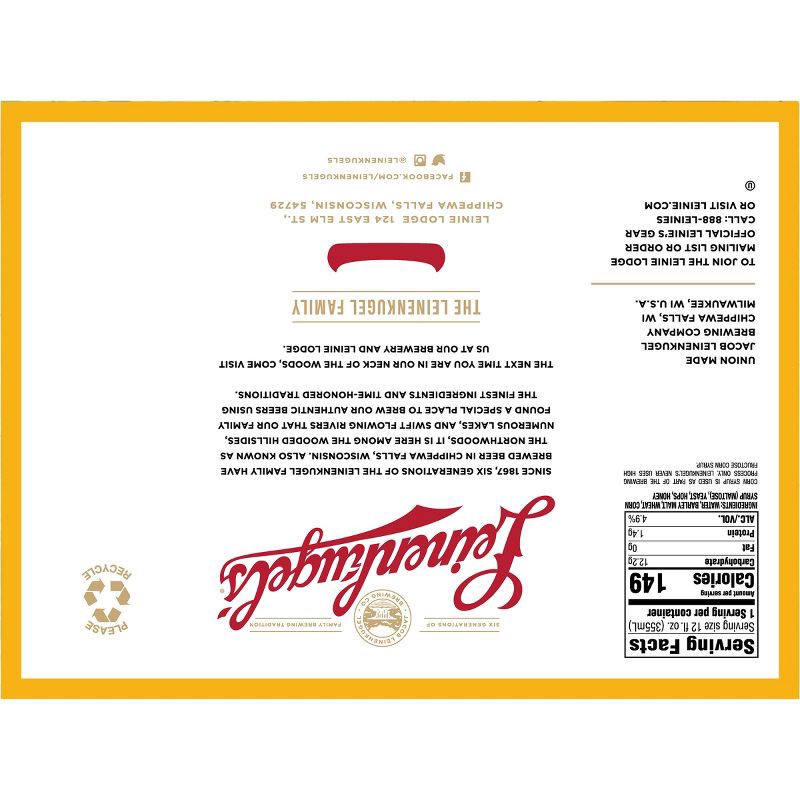 slide 9 of 9, Leinenkugel's Honey Weiss Beer - 12pk/12 fl oz Bottles, 12 ct; 12 fl oz