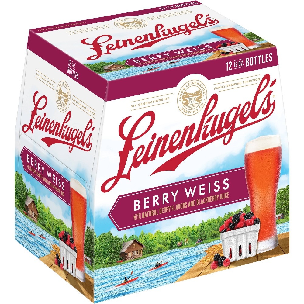 slide 2 of 5, Leinenkugel's Berry Weiss Lager Beer - 12pk/12 fl oz Bottles, 12 ct; 12 fl oz