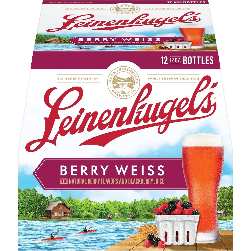 slide 3 of 5, Leinenkugel's Berry Weiss Lager Beer - 12pk/12 fl oz Bottles, 12 ct; 12 fl oz