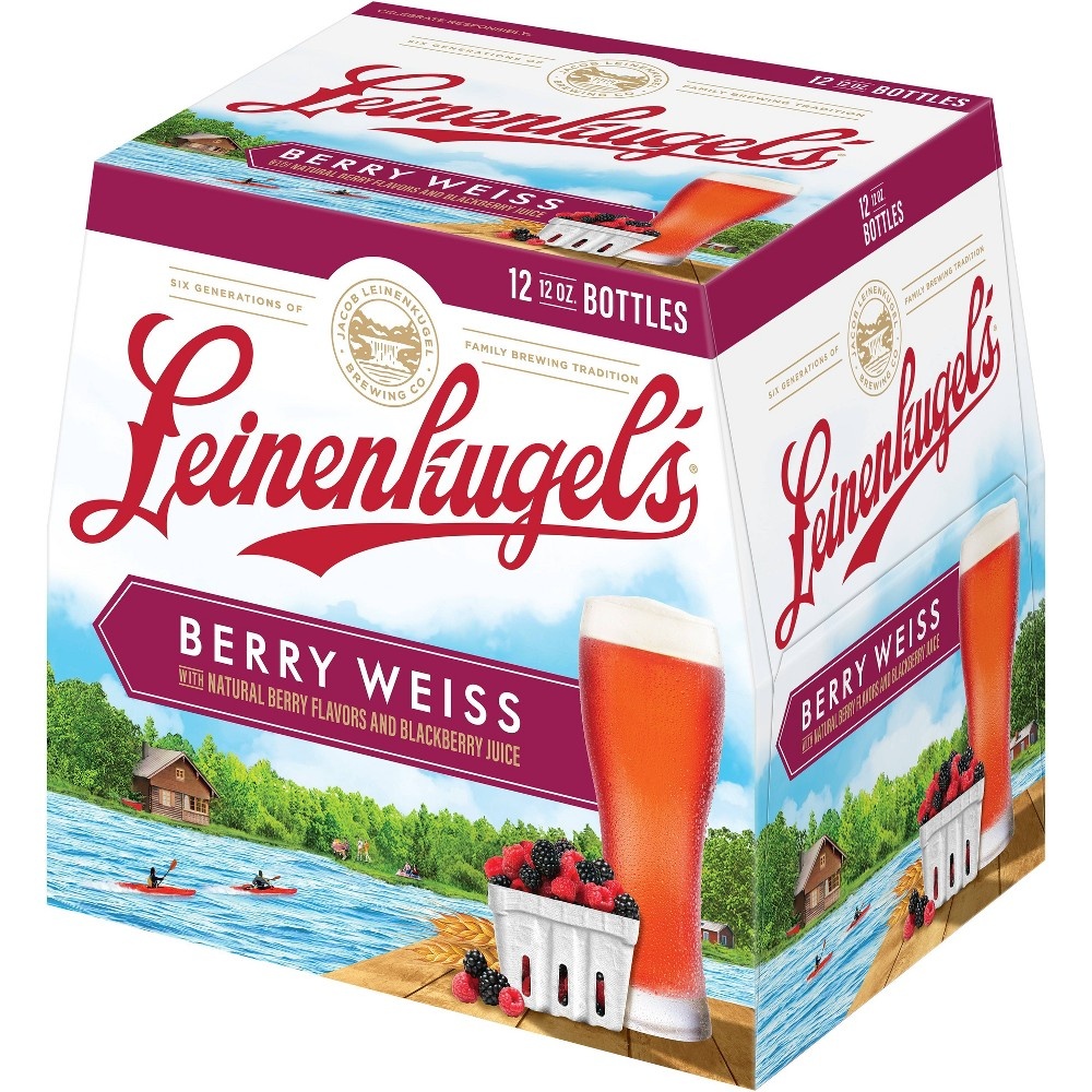 slide 4 of 5, Leinenkugel's Berry Weiss Lager Beer - 12pk/12 fl oz Bottles, 12 ct; 12 fl oz