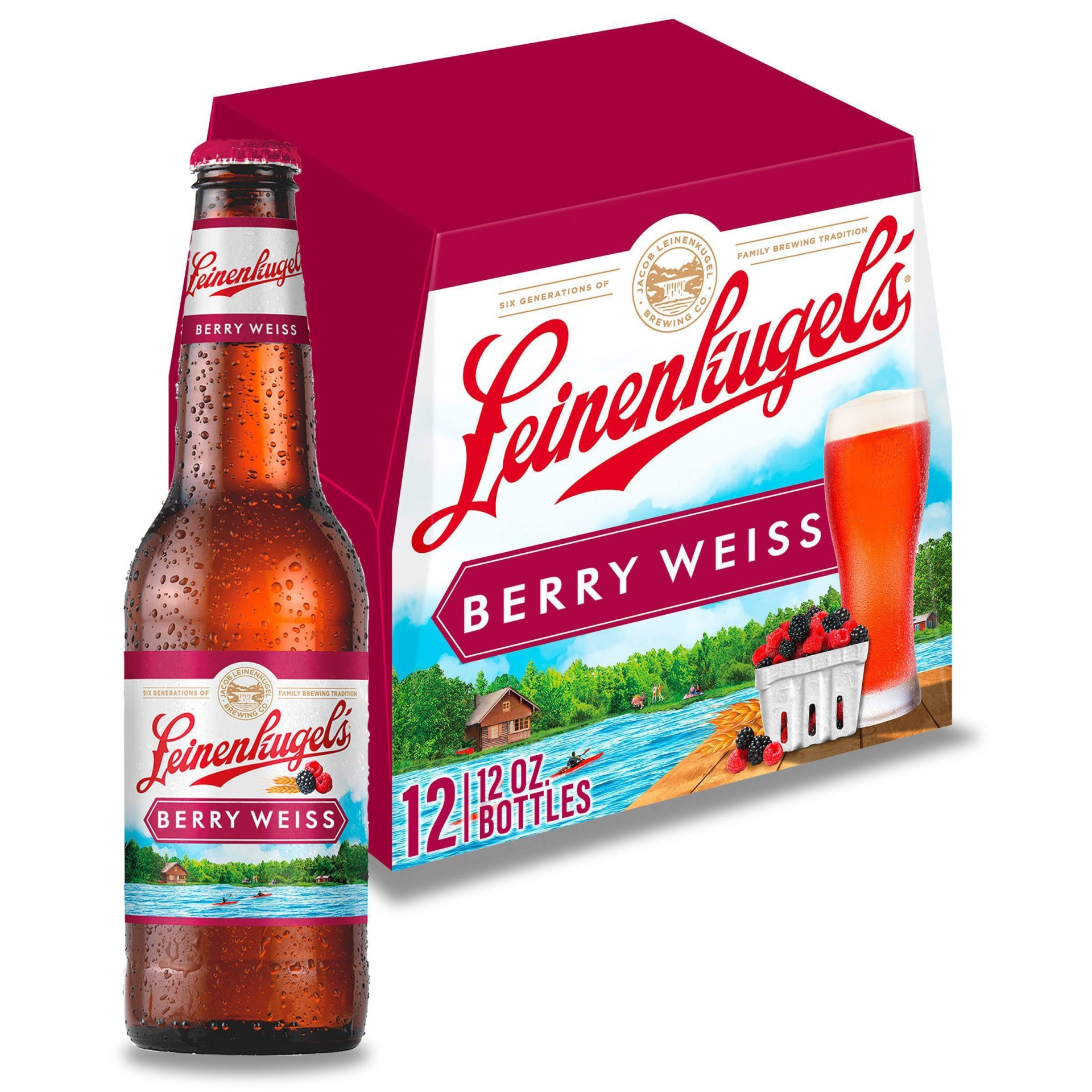 slide 1 of 5, Leinenkugel's Berry Weiss Lager Beer - 12pk/12 fl oz Bottles, 12 ct; 12 fl oz