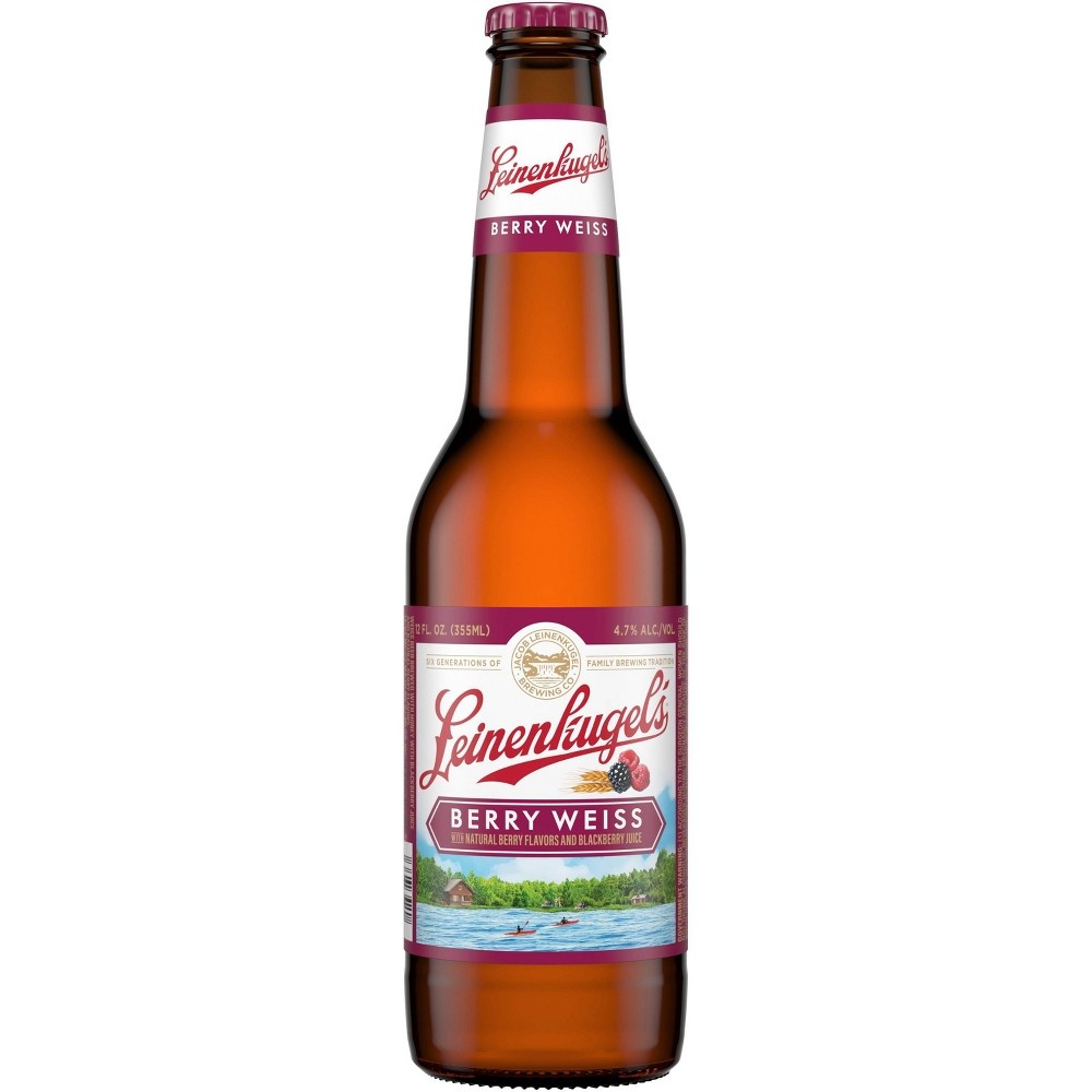 slide 5 of 5, Leinenkugel's Berry Weiss Lager Beer - 12pk/12 fl oz Bottles, 12 ct; 12 fl oz