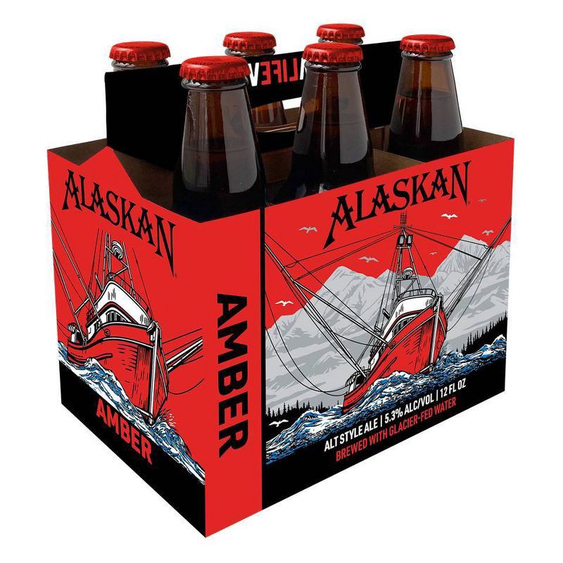 slide 1 of 4, Alaskan Brewing Co. Alaskan Amber Alt Style Ale Beer - 6pk/12 fl oz Bottles, 6 ct; 12 fl oz