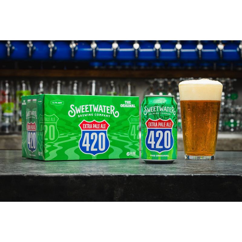 slide 4 of 10, SweetWater Brewing Company SweetWater 420 Extra Pale Ale Beer - 6pk/12 fl oz Cans, 6 ct; 12 fl oz