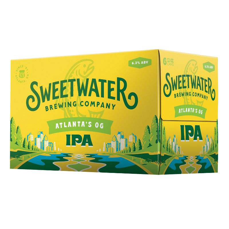 slide 1 of 6, SweetWater Brewing Company SweetWater IPA Beer - 6pk/12 fl oz Cans, 6 ct; 12 fl oz