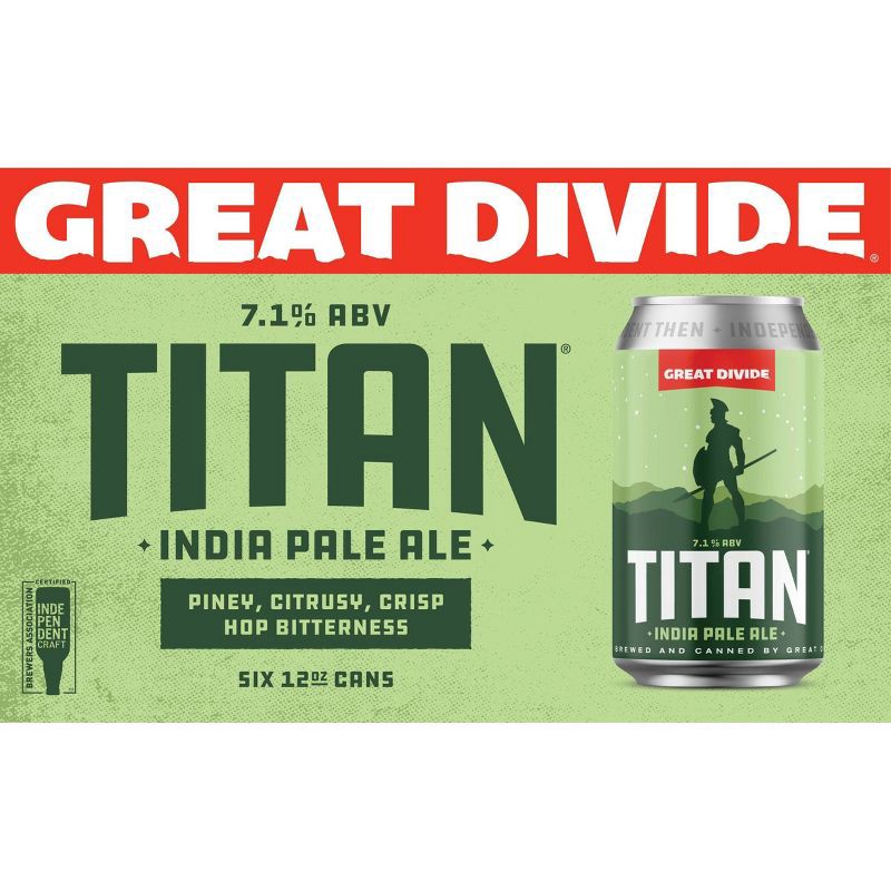 slide 4 of 5, Great Divide Brewing Co Great Divide Titan IPA Beer - 6pk/12 fl oz Cans, 6 ct; 12 fl oz