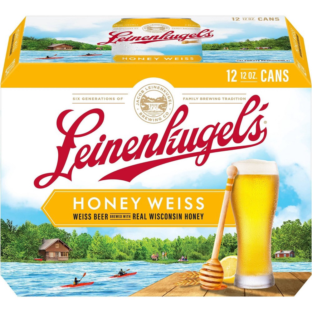 slide 3 of 5, Leinenkugel's Honey Weiss Beer - 12pk/12 fl oz Cans, 12 ct; 12 fl oz