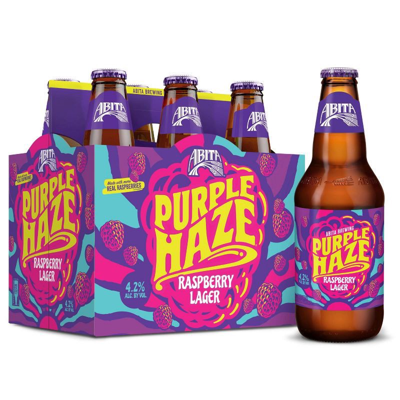 slide 1 of 11, Abita Purple Haze Raspberry Lager Beer - 6pk/12 fl oz Bottles, 6 ct; 12 fl oz