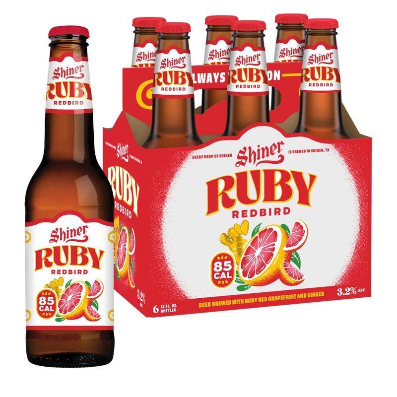 slide 1 of 9, Shiner Ruby Redbird Grapefruit Beer - 6pk/12 fl oz Bottles, 6 ct; 12 fl oz