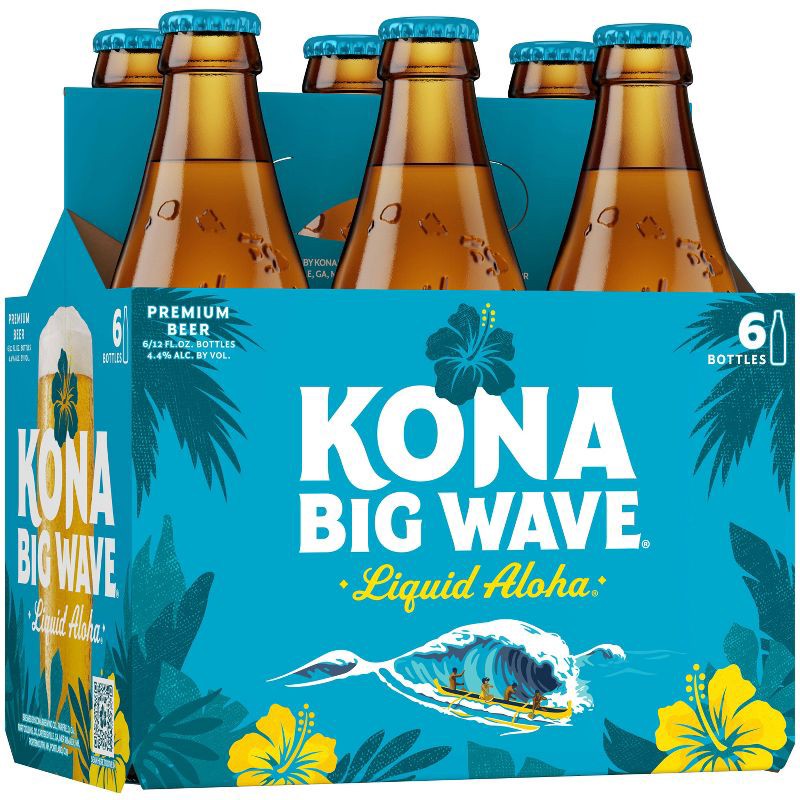 slide 2 of 10, Kona Brewing Co. Kona Big Wave Golden Ale Beer - 6pk/12 fl oz Bottles, 6 ct; 12 fl oz