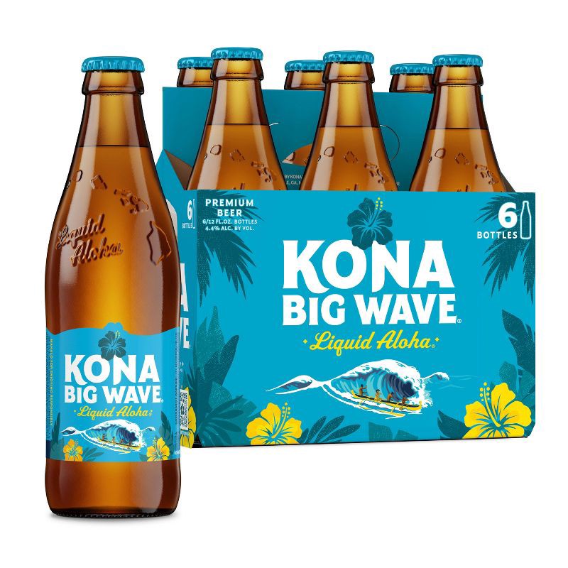 slide 1 of 10, Kona Brewing Co. Kona Big Wave Golden Ale Beer - 6pk/12 fl oz Bottles, 6 ct; 12 fl oz