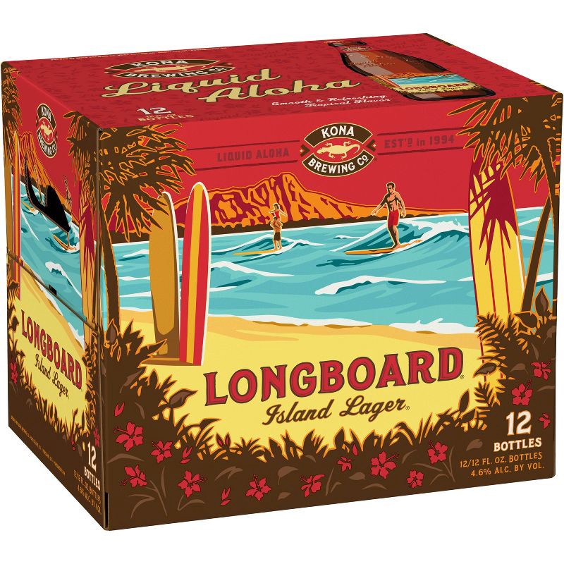 slide 2 of 8, Kona Brewing Co. Kona Longboard Island Lager Beer - 12pk/12 fl oz Bottles, 12 ct; 12 fl oz