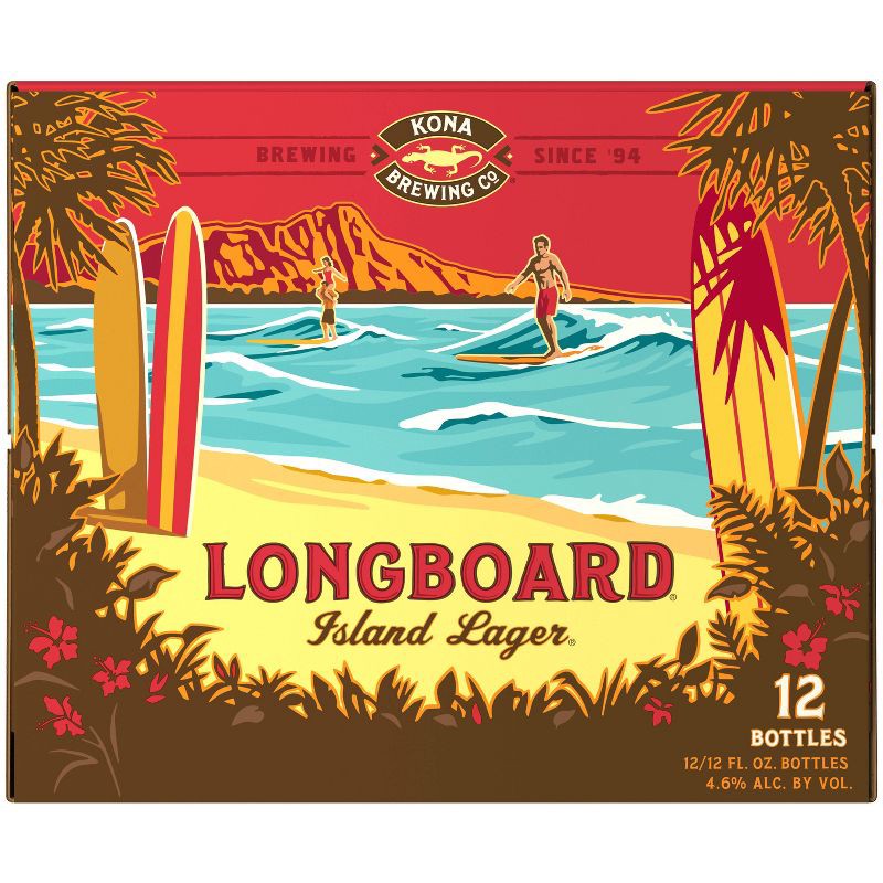 slide 3 of 8, Kona Brewing Co. Kona Longboard Island Lager Beer - 12pk/12 fl oz Bottles, 12 ct; 12 fl oz