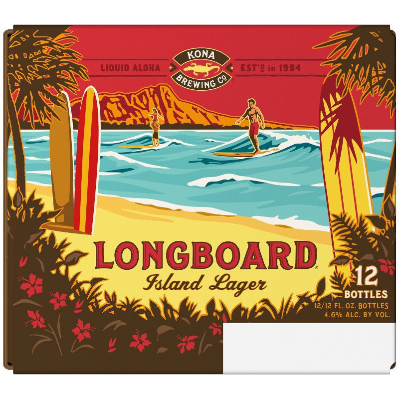 slide 4 of 10, Kona Brewing Co. Kona Longboard Island Lager Beer - 12pk/12 fl oz Bottles, 12 ct; 12 fl oz