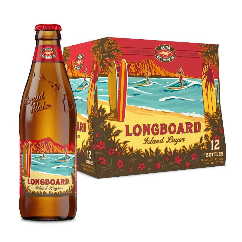 slide 1 of 10, Kona Brewing Co. Kona Longboard Island Lager Beer - 12pk/12 fl oz Bottles, 12 ct; 12 fl oz