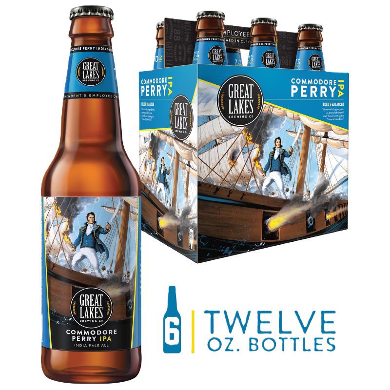 slide 1 of 3, Great Lakes Brewing Co. Great Lakes Commodore Perry IPA Beer - 6pk/12 fl oz Bottles, 6 ct; 12 fl oz