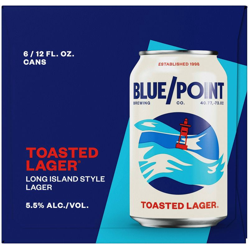 slide 2 of 8, Blue Point Brewing Company Blue Point Toasted Lager Beer - 6pk/12 fl oz Cans, 6 ct; 12 fl oz