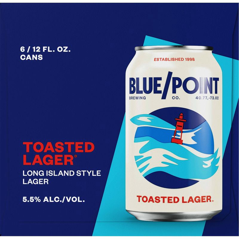 slide 1 of 7, Blue Point Brewing Company Blue Point Toasted Lager Beer - 6pk/12 fl oz Cans, 6 ct; 12 fl oz