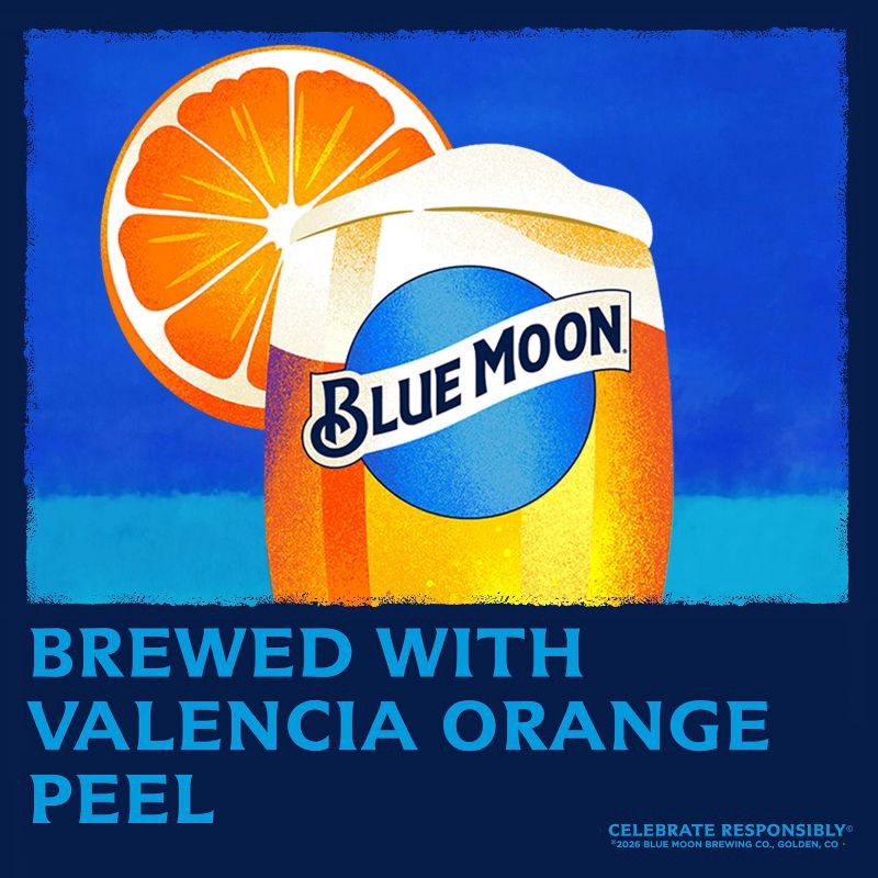 slide 4 of 7, Blue Moon Belgian White Wheat Ale Beer - 12pk/12 fl oz Cans, 12 ct; 12 fl oz