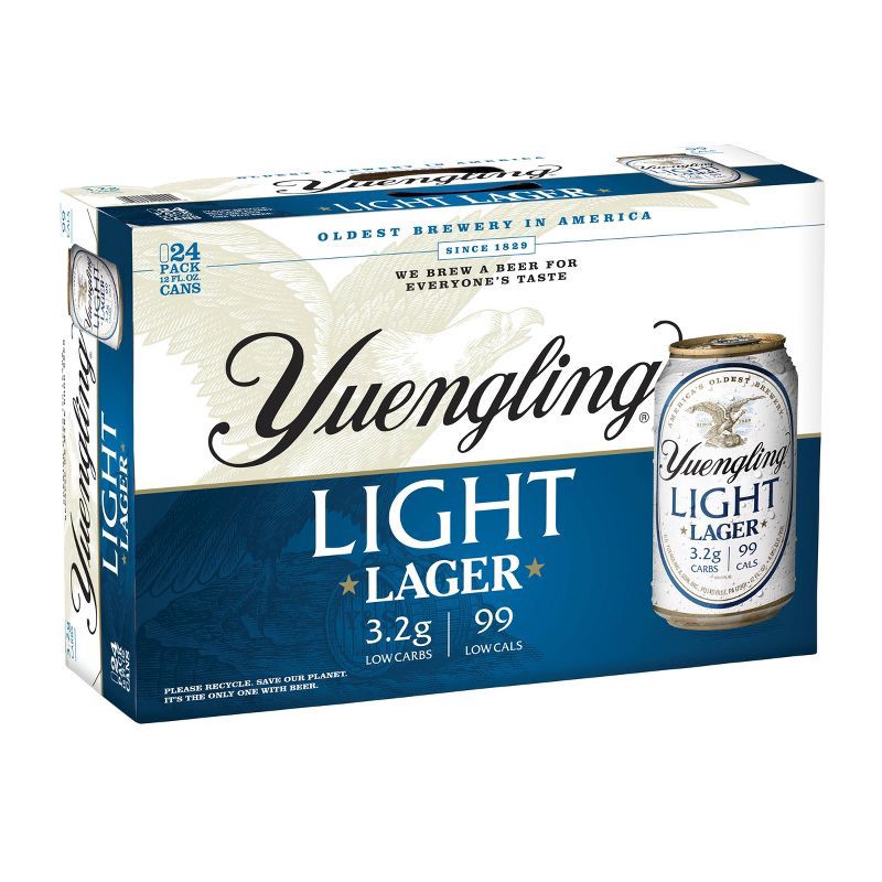 slide 1 of 4, Yuengling Light Lager Beer - 24pk/12 fl oz Cans, 24 ct; 12 fl oz