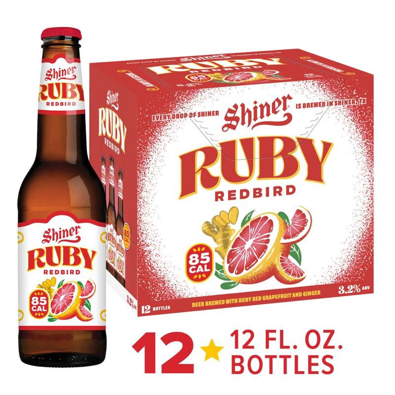 slide 3 of 8, Shiner Ruby Redbird Grapefruit Beer - 12pk/12 fl oz Bottles, 12 ct; 12 fl oz