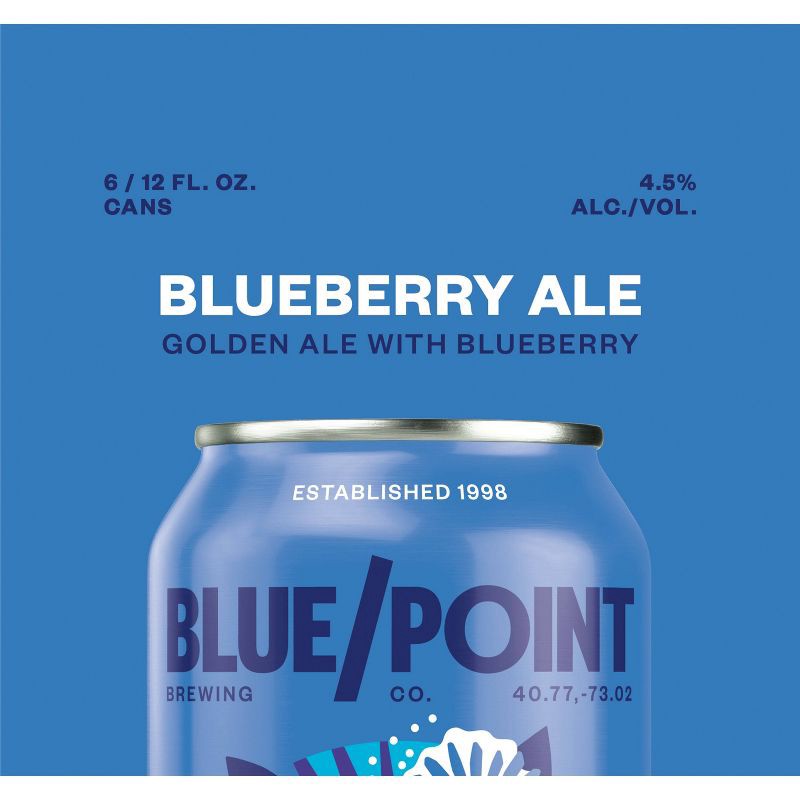 slide 3 of 7, Blue Point Brewing Company Blue Point Blueberry Ale Beer - 6pk/12 fl oz Cans, 6 ct; 12 fl oz