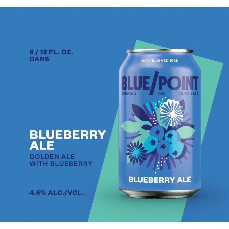 slide 5 of 7, Blue Point Brewing Company Blue Point Blueberry Ale Beer - 6pk/12 fl oz Cans, 6 ct; 12 fl oz