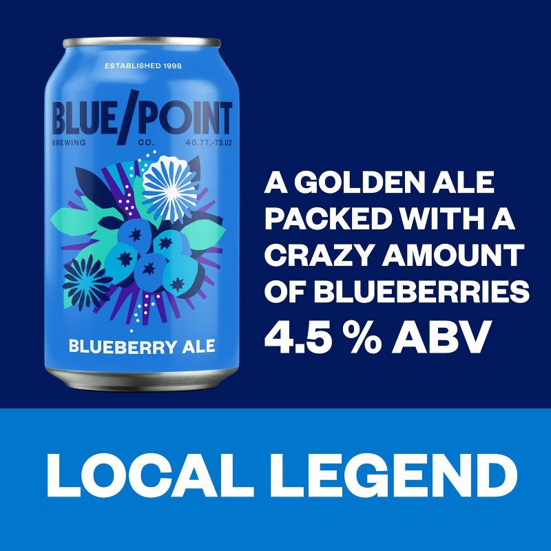 slide 7 of 7, Blue Point Brewing Company Blue Point Blueberry Ale Beer - 6pk/12 fl oz Cans, 6 ct; 12 fl oz