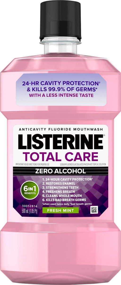 slide 2 of 3, Listerine Total Care Zero Fresh Mint Anticavity Mouthwash, 500 ml