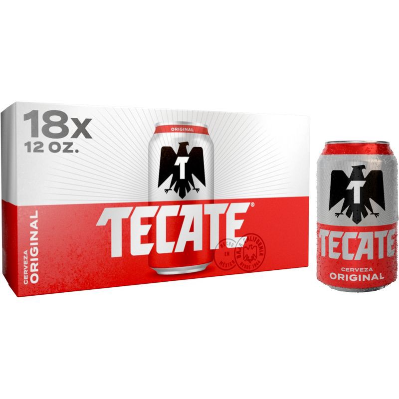 slide 3 of 3, Tecate Original Mexican Lager Beer - 18pk/12 fl oz Cans, 18 ct; 12 fl oz