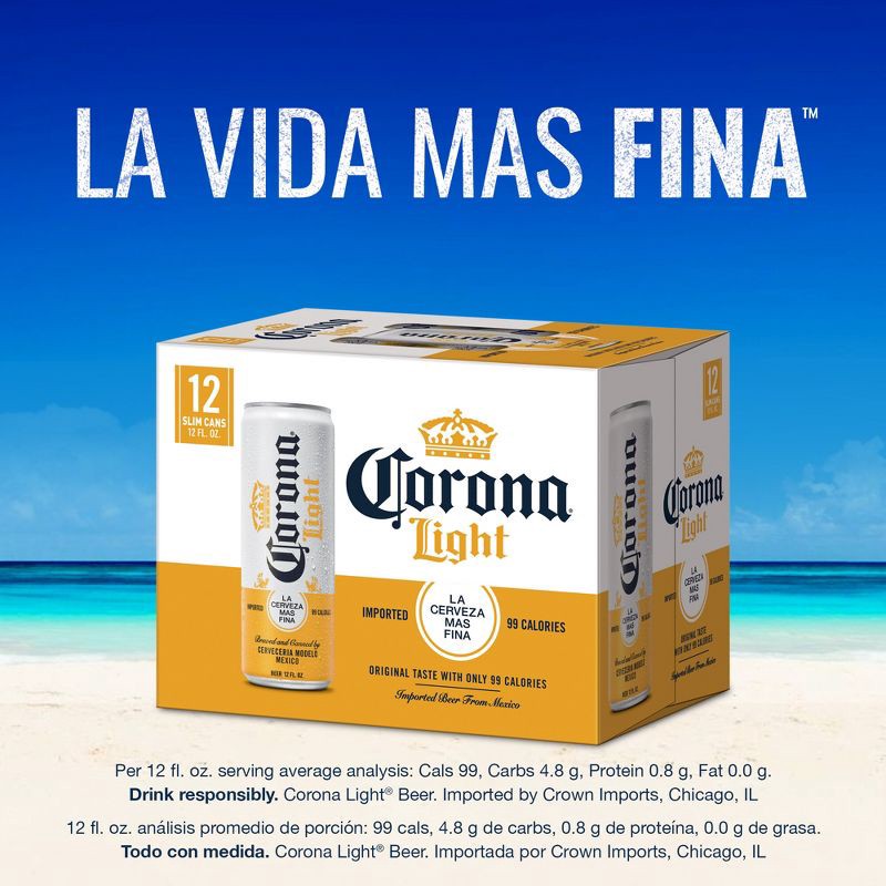 slide 5 of 11, Corona Light Lager Beer - 12pk/12 fl oz Cans, 12 ct; 12 fl oz