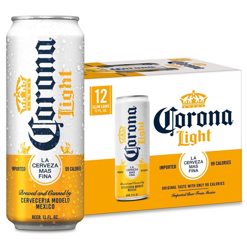 slide 1 of 11, Corona Light Lager Beer - 12pk/12 fl oz Cans, 12 ct; 12 fl oz