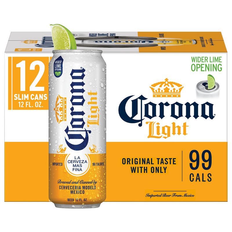 slide 1 of 11, Corona Light Lager Beer - 12pk/12 fl oz Cans, 12 ct; 12 fl oz