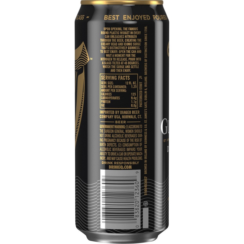 slide 4 of 4, Guinness Draught Beer - 8pk/15 fl oz Cans, 8 ct, 15 fl oz