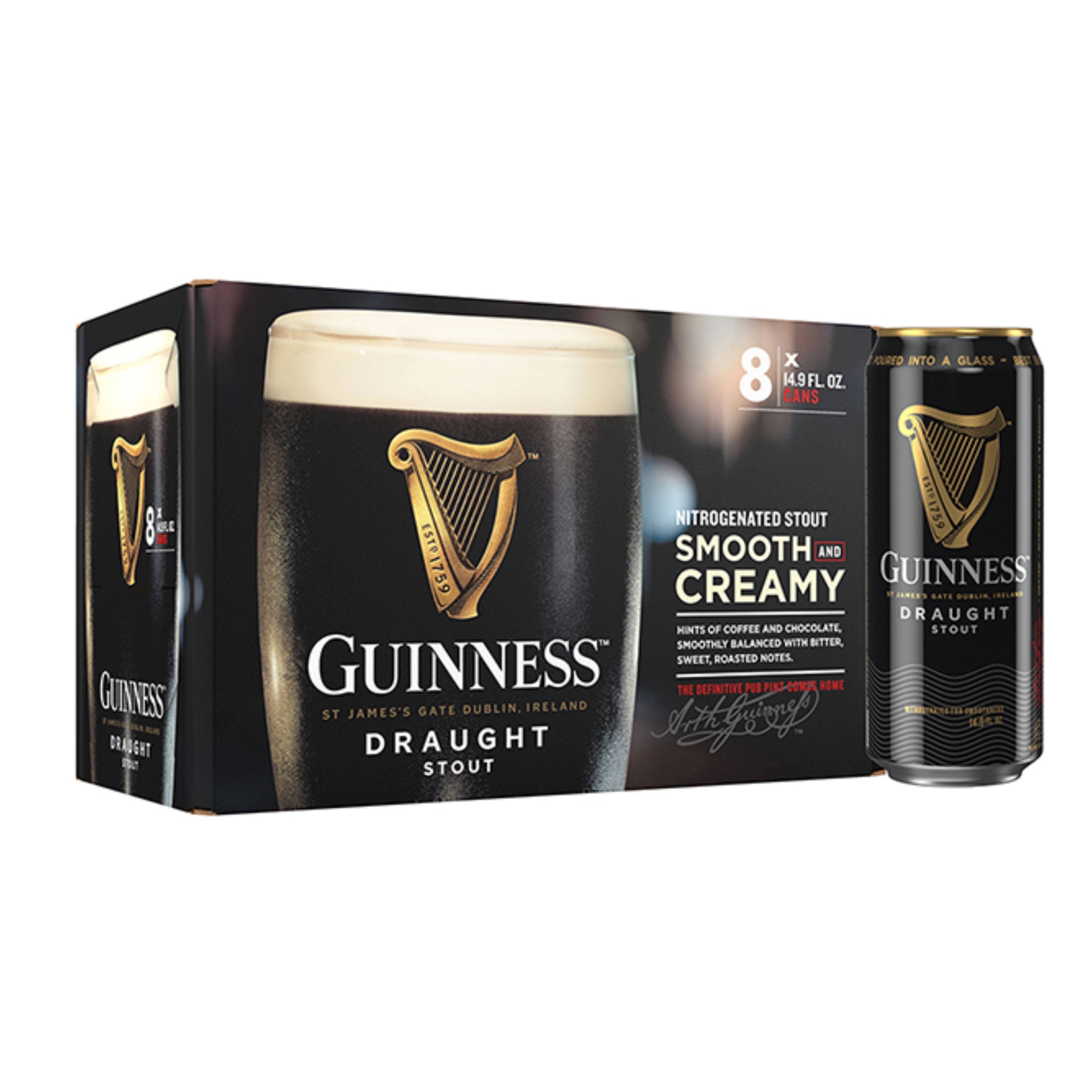 slide 1 of 4, Guinness Draught Beer - 8pk/15 fl oz Cans, 8 ct, 15 fl oz