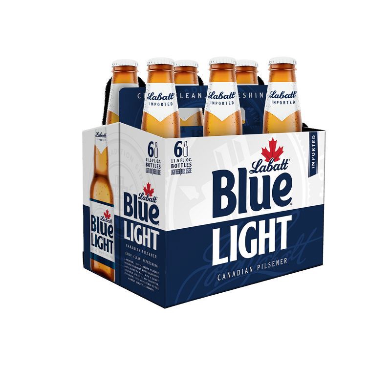 slide 6 of 9, Labatt Blue Light Canadian Pilsener Beer - 6pk/12 fl oz Bottles, 6 ct; 12 fl oz