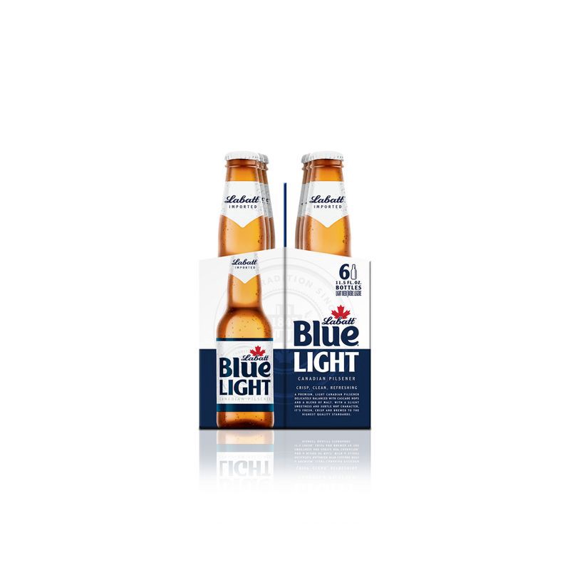 slide 7 of 9, Labatt Blue Light Canadian Pilsener Beer - 6pk/12 fl oz Bottles, 6 ct; 12 fl oz