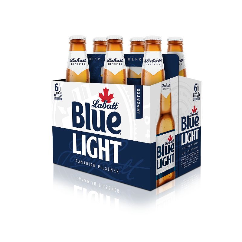 slide 9 of 9, Labatt Blue Light Canadian Pilsener Beer - 6pk/12 fl oz Bottles, 6 ct; 12 fl oz