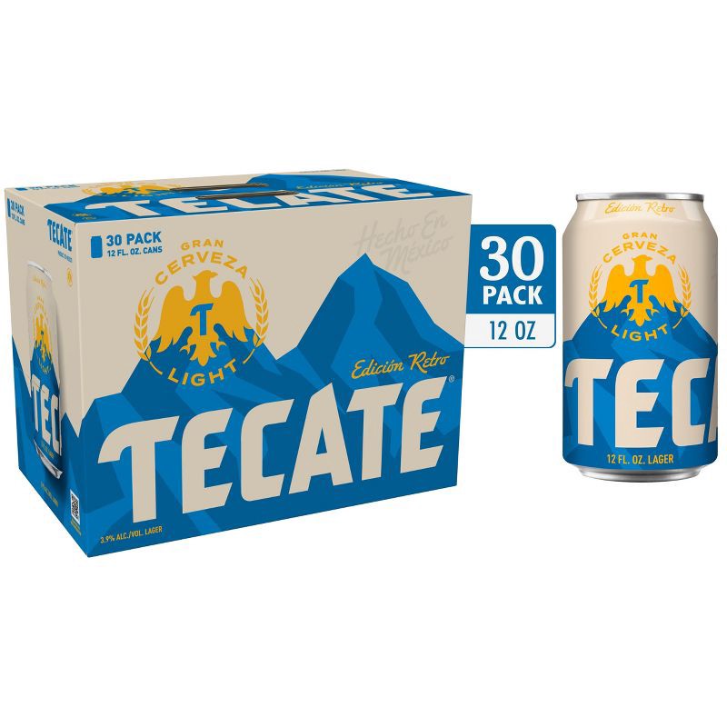 slide 3 of 7, Tecate Light Mexican Lager Beer - 30pk/12 fl oz Cans, 30 ct; 12 fl oz