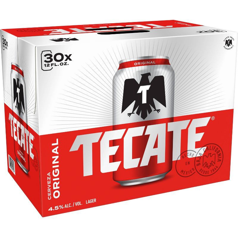 slide 1 of 1, Tecate Original Mexican Lager Beer - 30pk/12 fl oz Cans, 30 ct; 12 fl oz