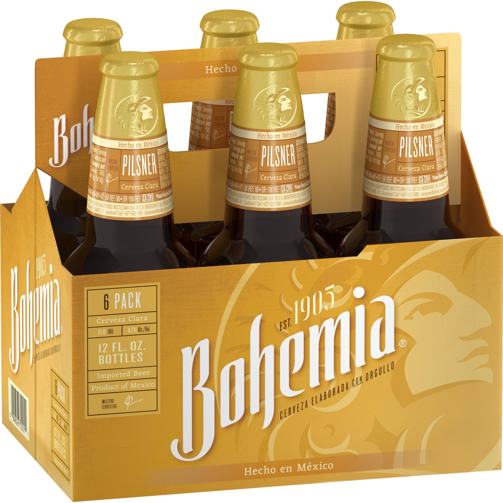 slide 1 of 2, Bohemia Mexican Lager Beer, 6 ct; 12 fl oz