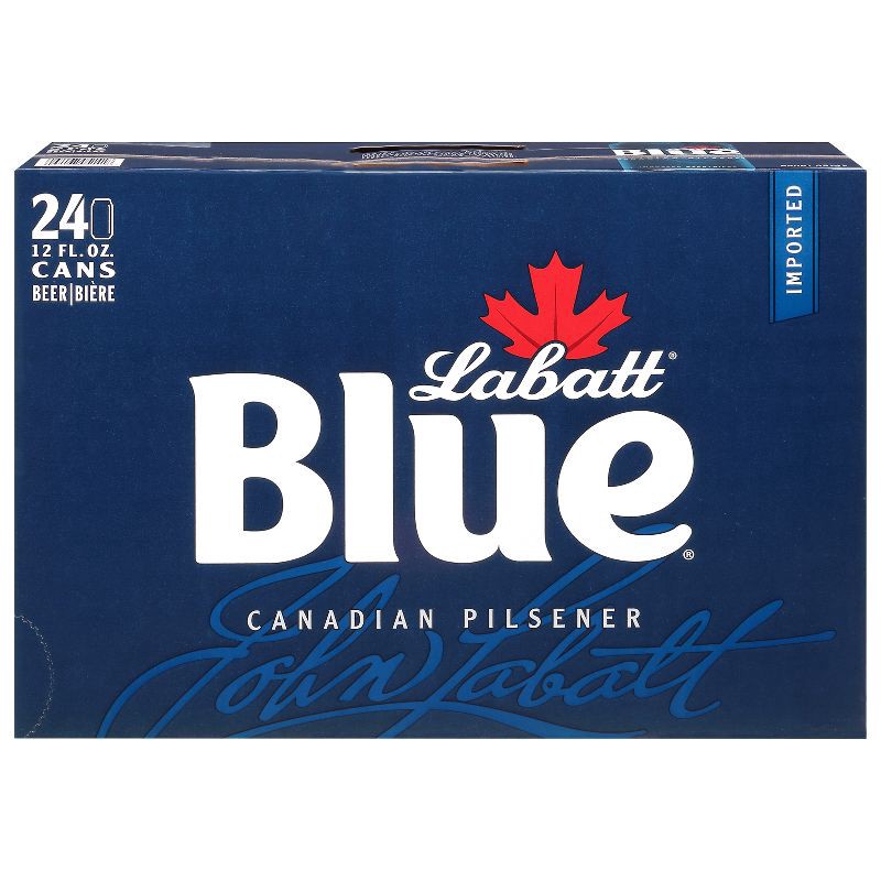 slide 3 of 7, Labatt Blue Canadian Pilsener Beer - 24pk/12 fl oz Cans, 24 ct; 12 fl oz