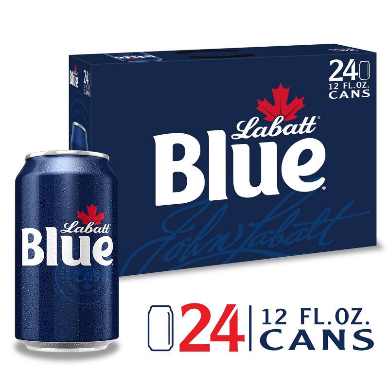 slide 7 of 7, Labatt Blue Canadian Pilsener Beer - 24pk/12 fl oz Cans, 24 ct; 12 fl oz