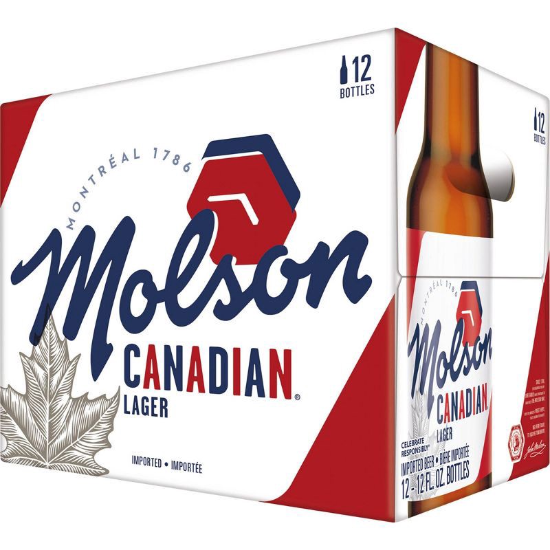slide 3 of 4, Molson Canadian Lager Beer - 12pk/12 fl oz Bottles, 12 ct; 12 fl oz