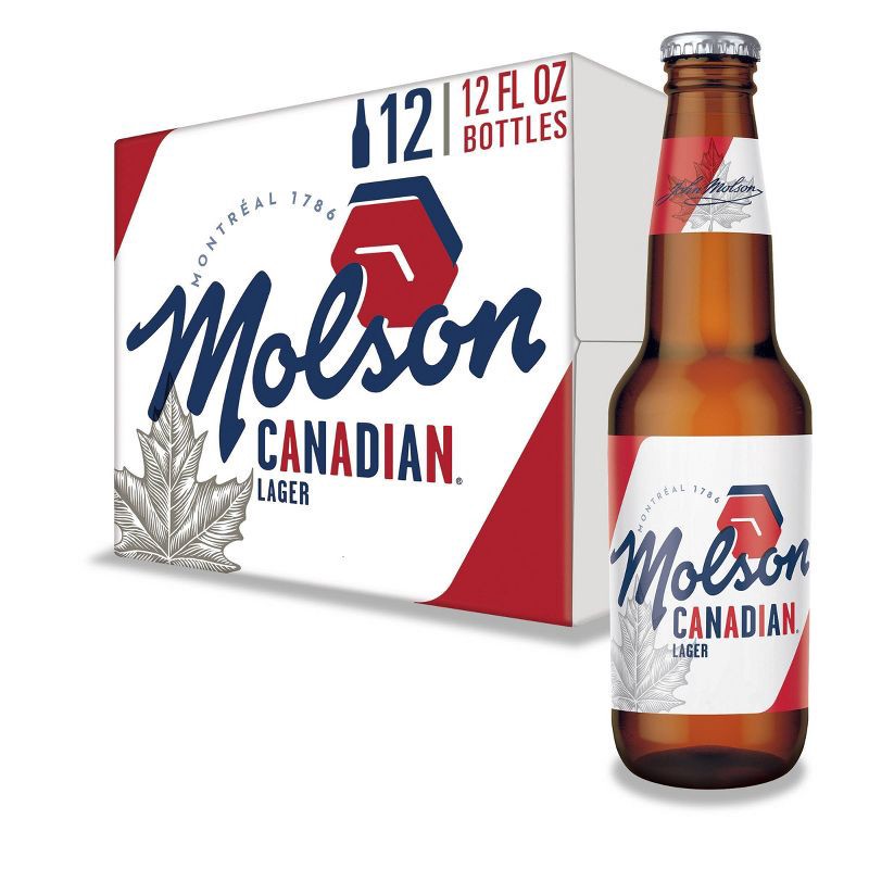 slide 1 of 4, Molson Canadian Lager Beer - 12pk/12 fl oz Bottles, 12 ct; 12 fl oz