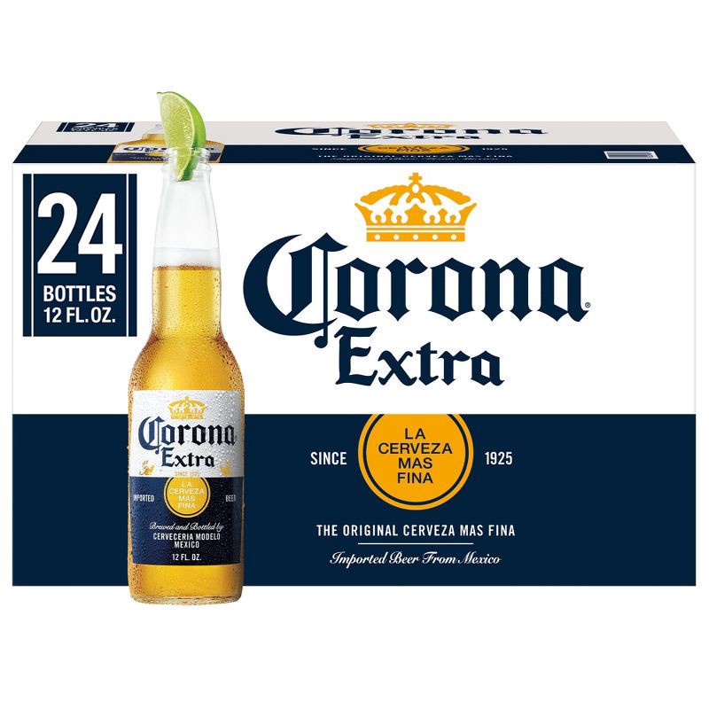slide 1 of 8, Corona Extra Lager Beer - 24pk/12 fl oz Bottles, 24 ct; 12 fl oz
