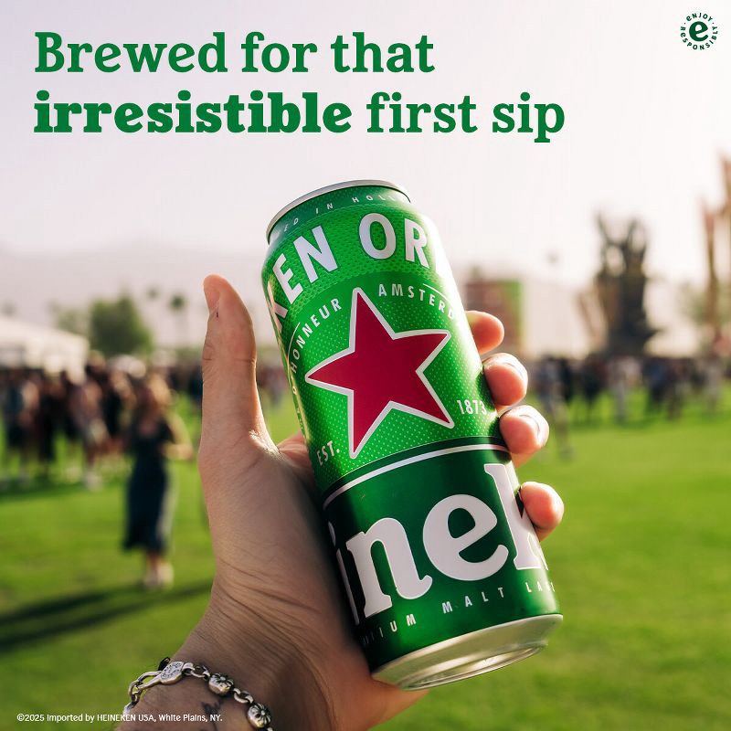 slide 5 of 10, Heineken Original Lager Beer - 24 fl oz Can, 24 fl oz