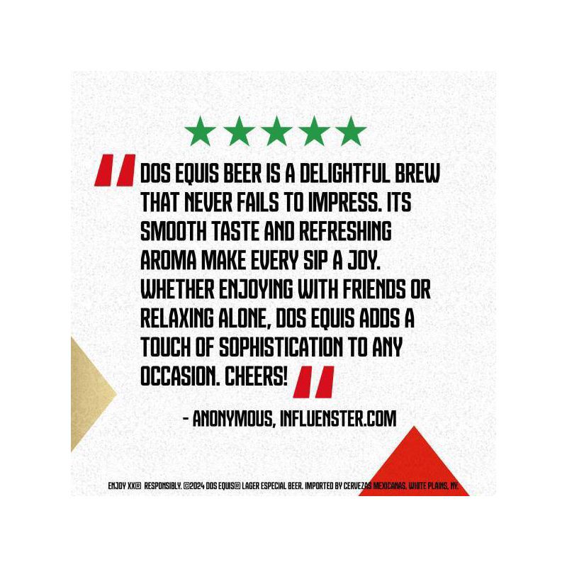 slide 7 of 7, Dos Equis Mexican Lager Beer - 12pk/12 fl oz Cans, 12 ct; 12 fl oz