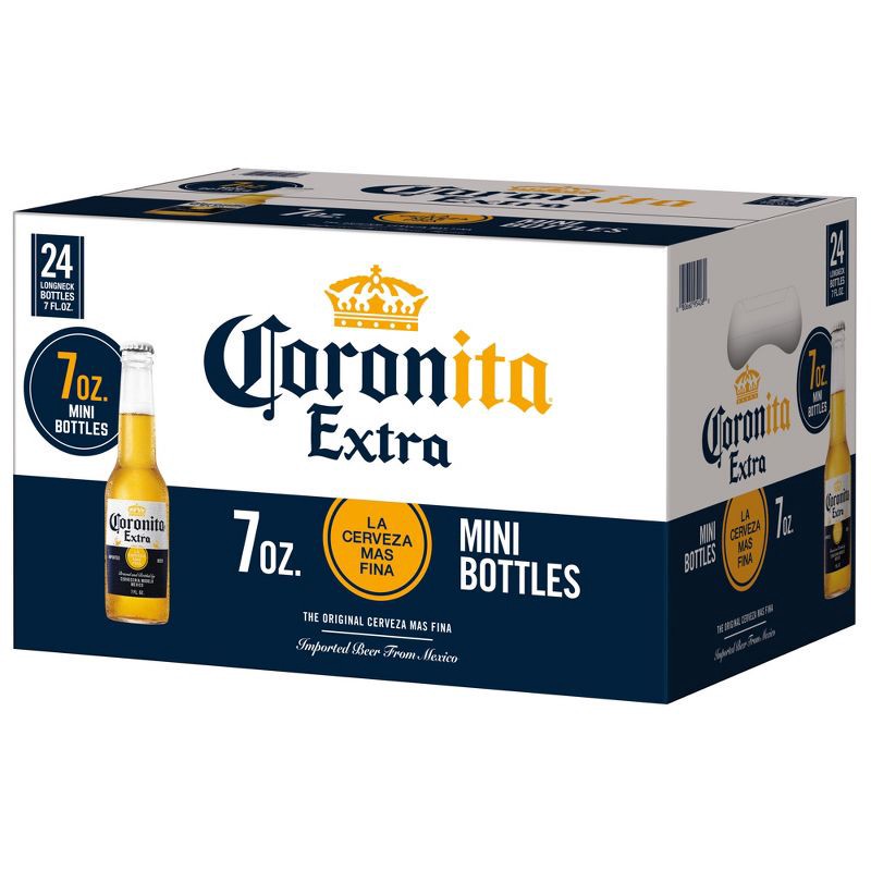 slide 9 of 9, Corona Extra Coronita Lager Beer - 24pk/7 fl oz Mini Bottles, 24 ct, 7 fl oz
